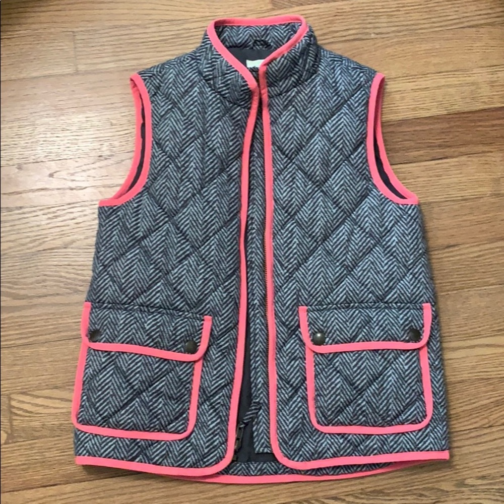 J Crew crewcuts EUC Black White Pink Puffer Vest